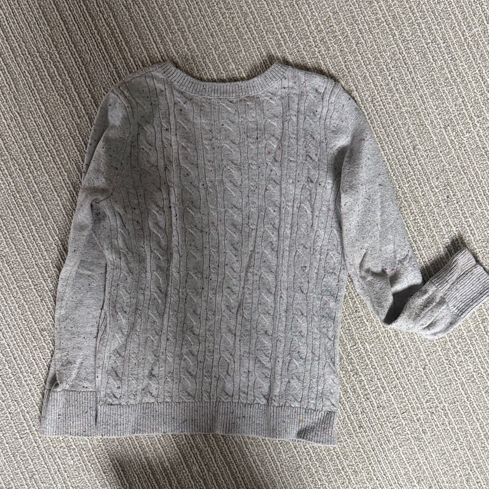 Talbots grey heather Cable Knit Women's Sweater - Picture 4 of 5